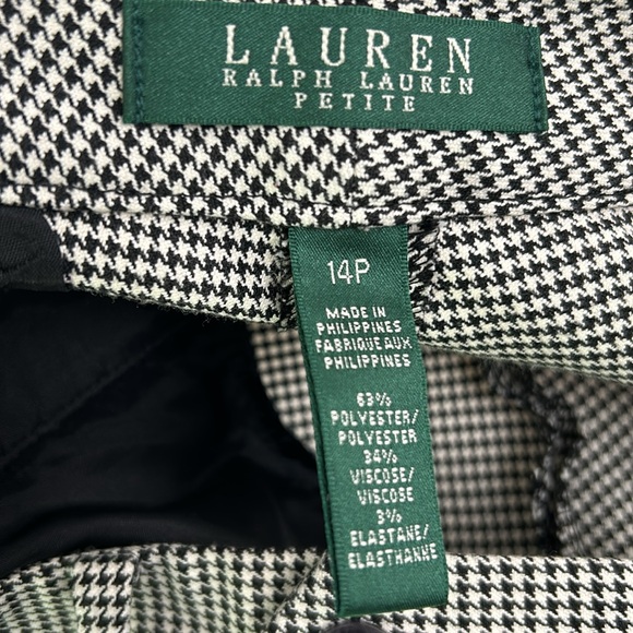 Lauren Ralph Lauren| Black and White Houndstooth Pants sz 14p - Picture 6 of 8